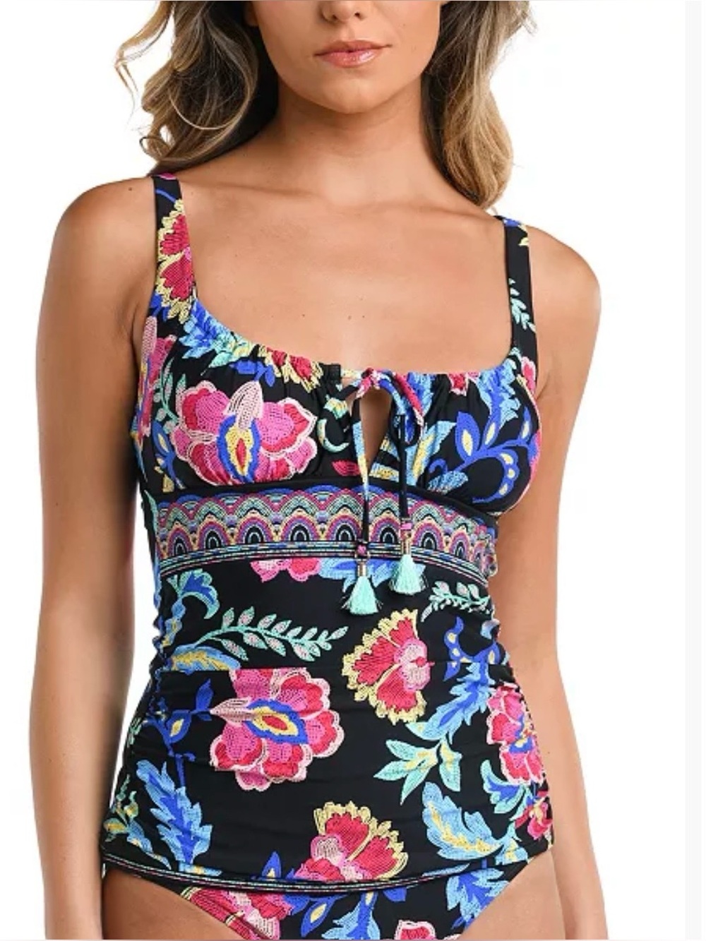La Blanca Women's Midnight Scoop-Neck Tankini Top